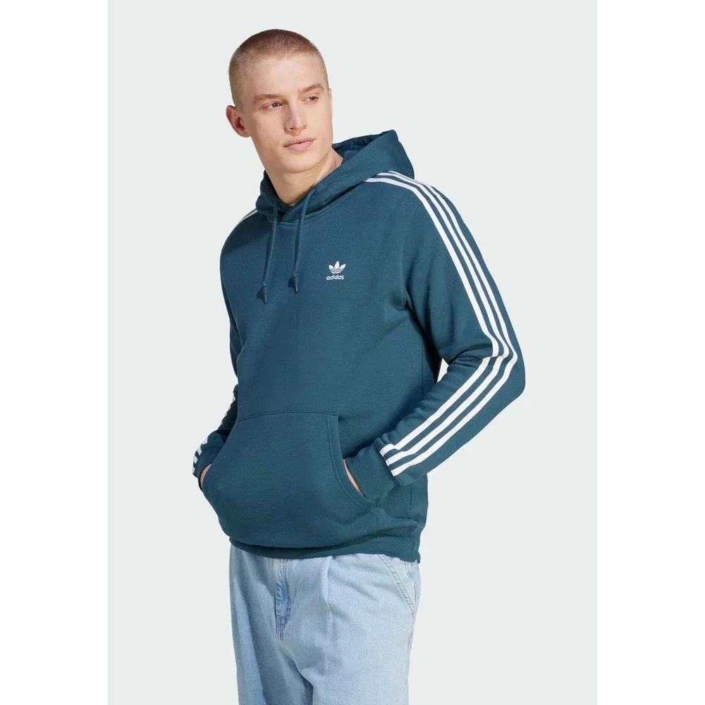 Adidas Teal Adicolor Classics Hoodie 3-Stripe Pullover Size Medium